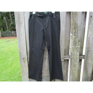 LRL Lauren Jeans Women's Black Slack Pants Adelle Pockets 95% Cotton, Size 12